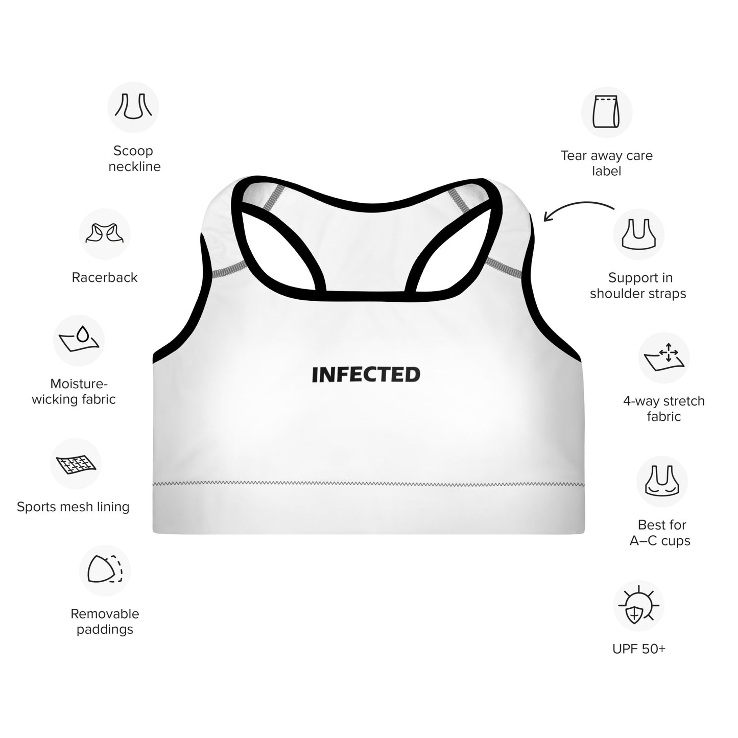 Infected Padded Sports Bra