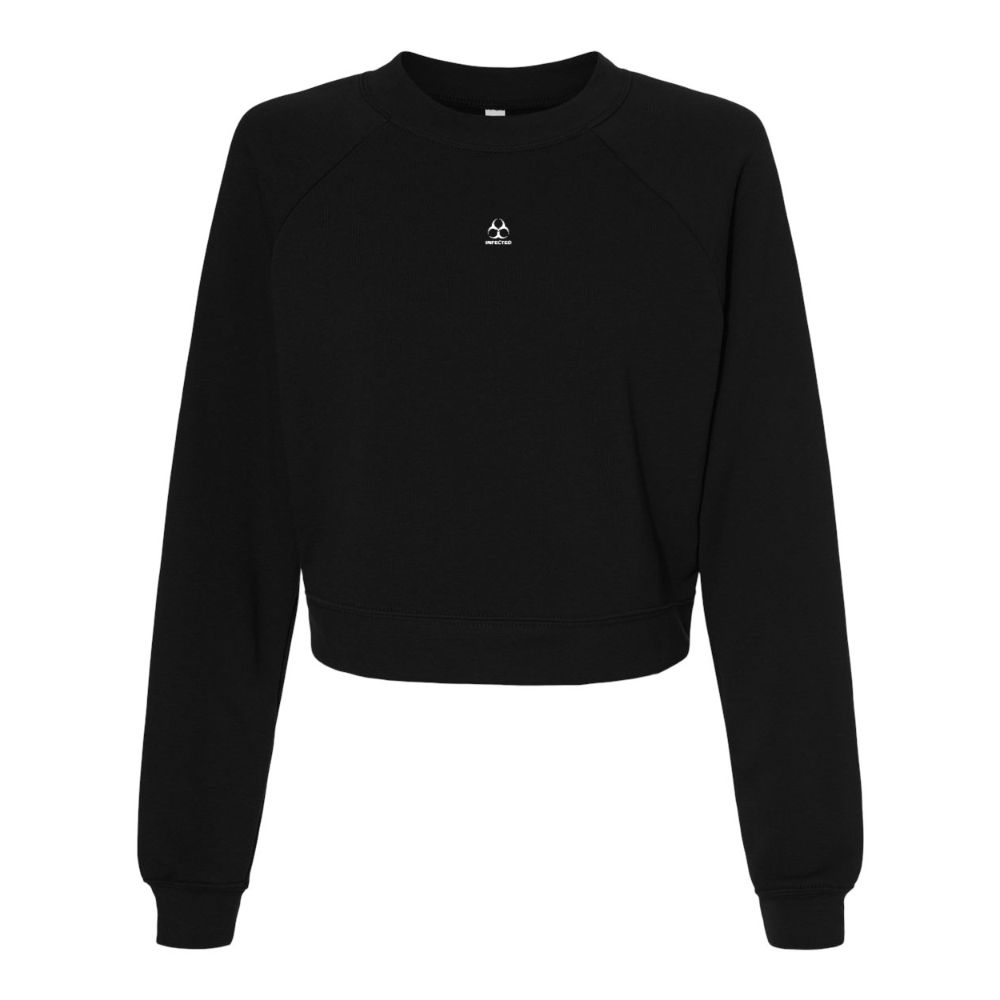 women's cropped fleece pullover